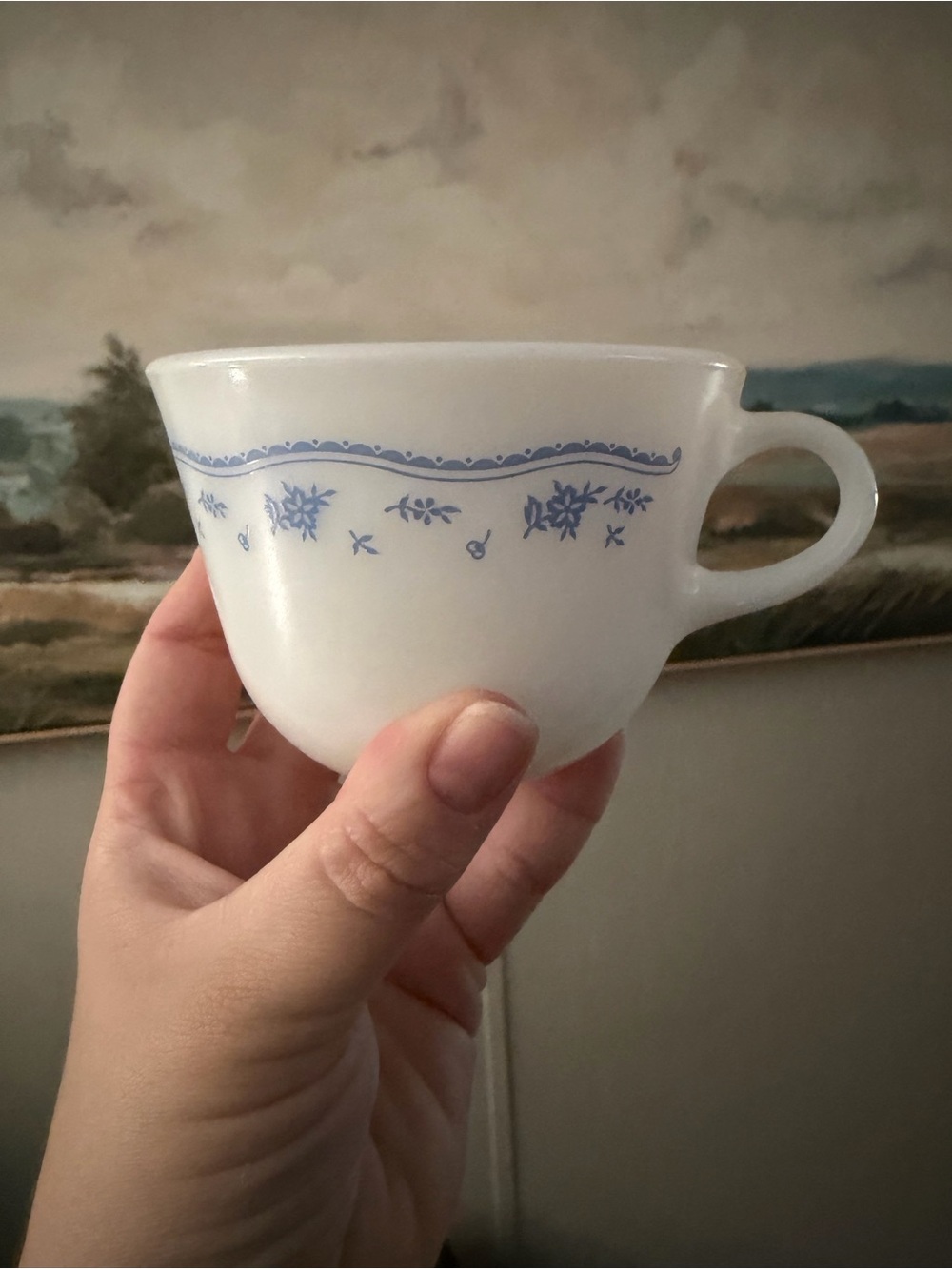 Corning morning blue coffee mugs